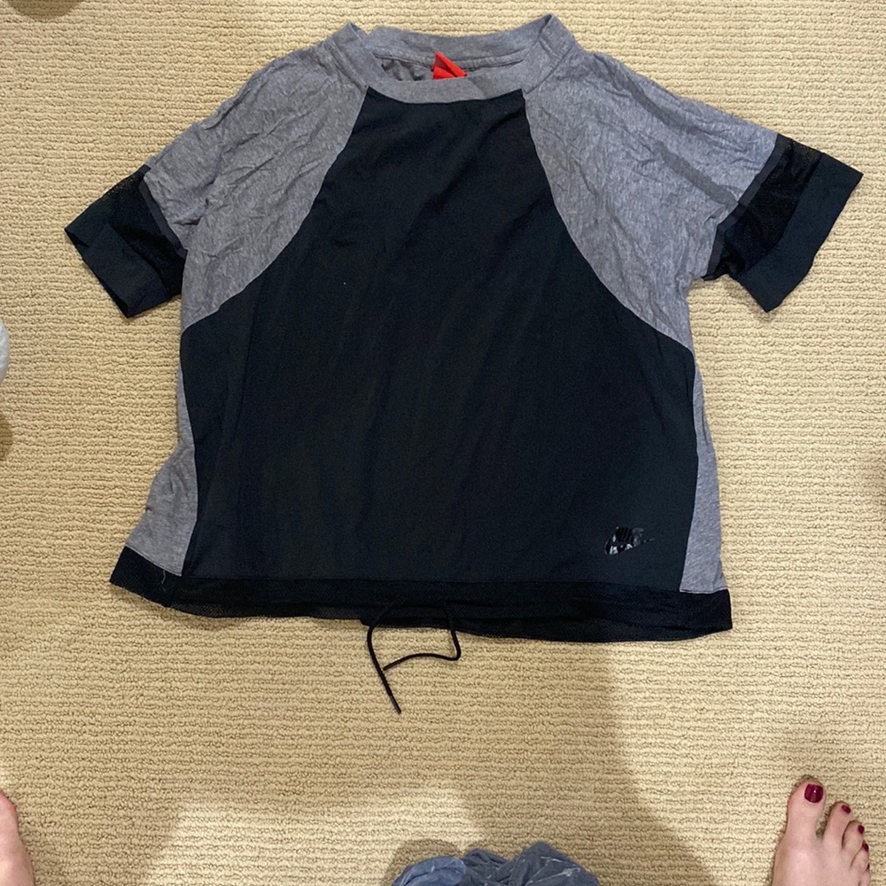 Nike Tee with Mesh and Tie Waist Sz L